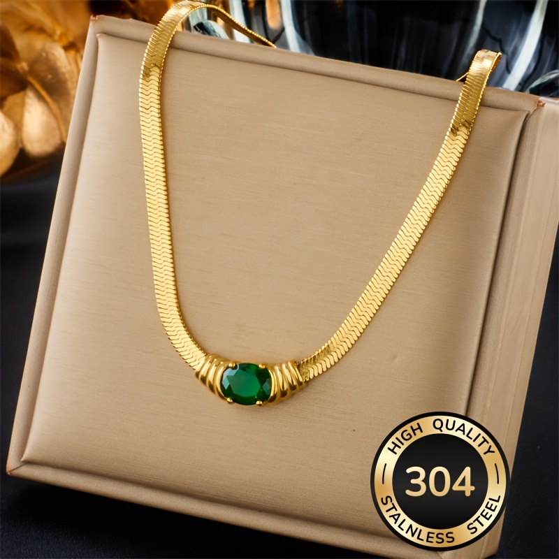 TEMU 304 Stainless Steel Golden Necklace Snake Bone Chain Punk Street Hip-hop Style Unisex Necklace Seasonal Daily Necklace
