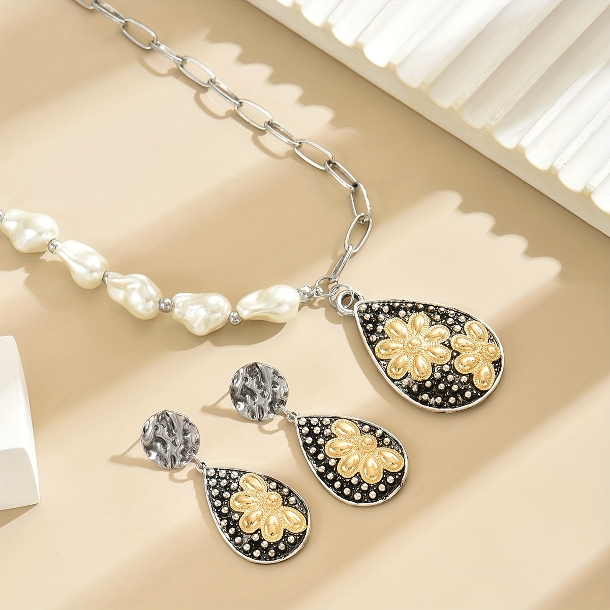 Elegant Drop Necklace & Earrings Set