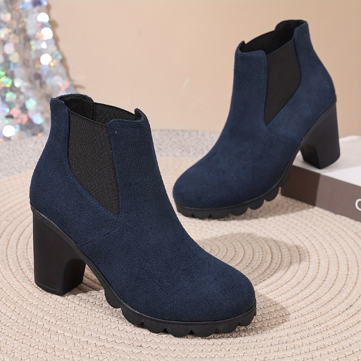 TEMU Stivaletti alla Caviglia con Tacco Grosso, Eleganti e , Adatti a Tutte e Quattro , Scarpe da Donna