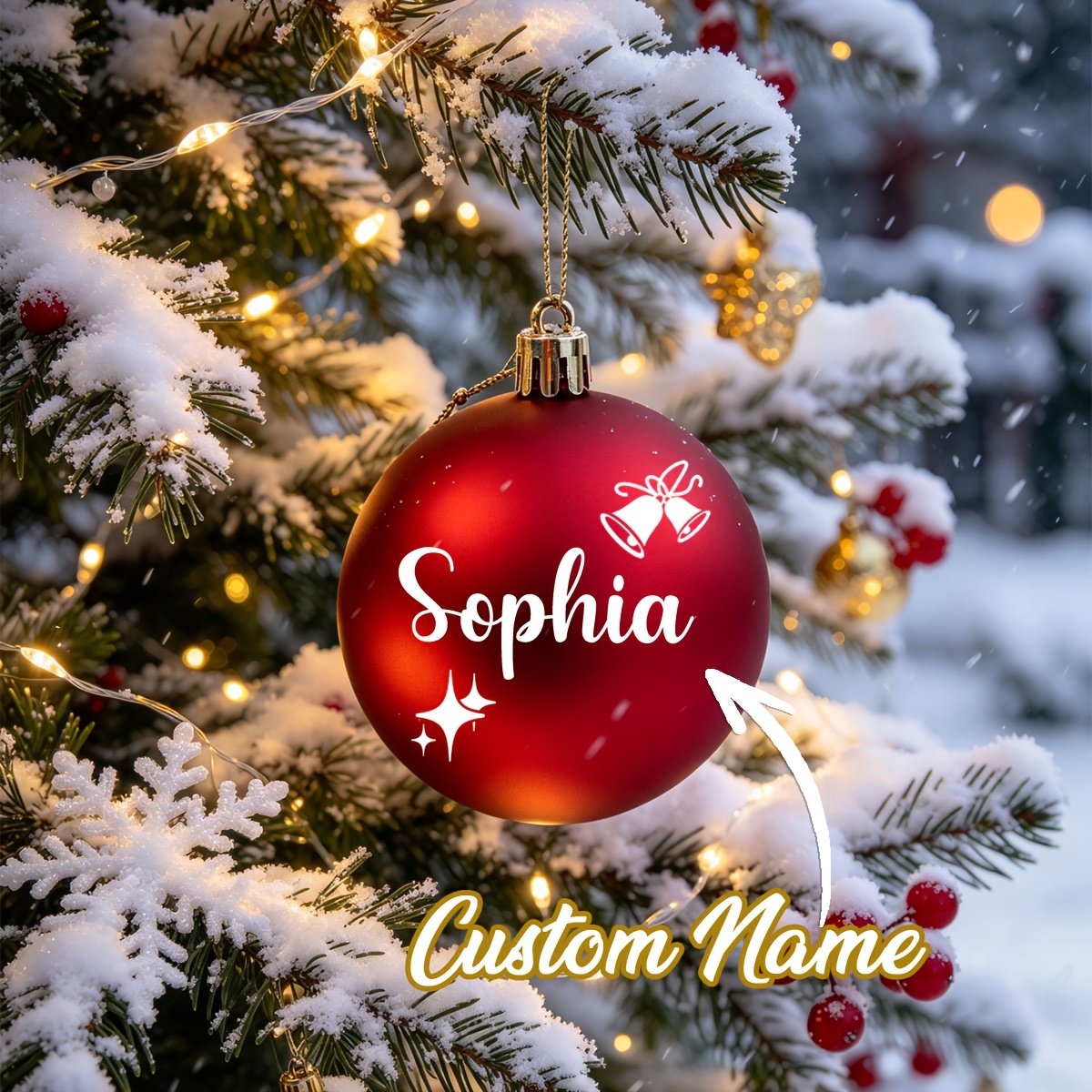 TEMU 2026 New Personalized Custom Name Christmas Ball Ornament, And Custom Christmas Decorative Ball, Christmas Tree Hanging Ornament, Customizable