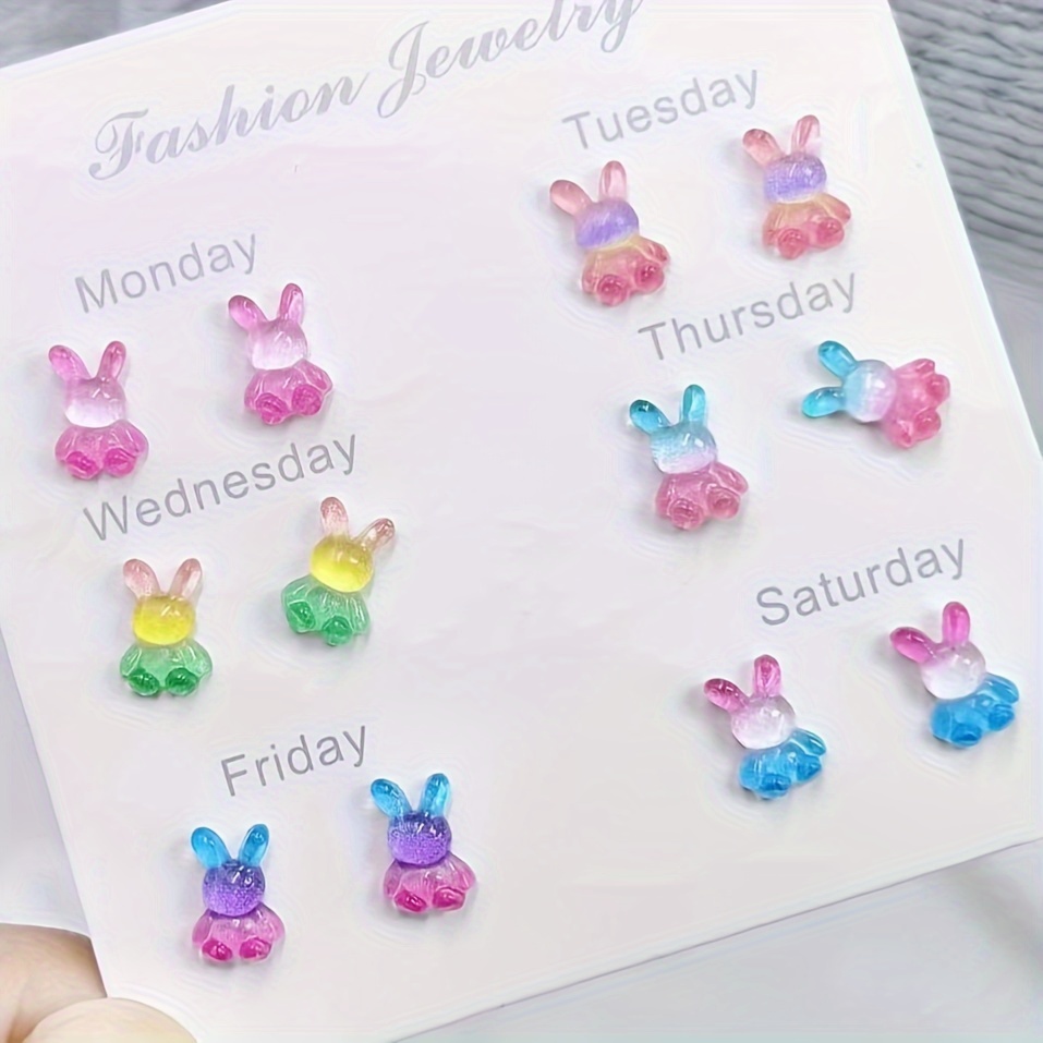 

Resin Stud Earrings - Aurora Transparent, Hypoallergenic Plastic Posts For Girls