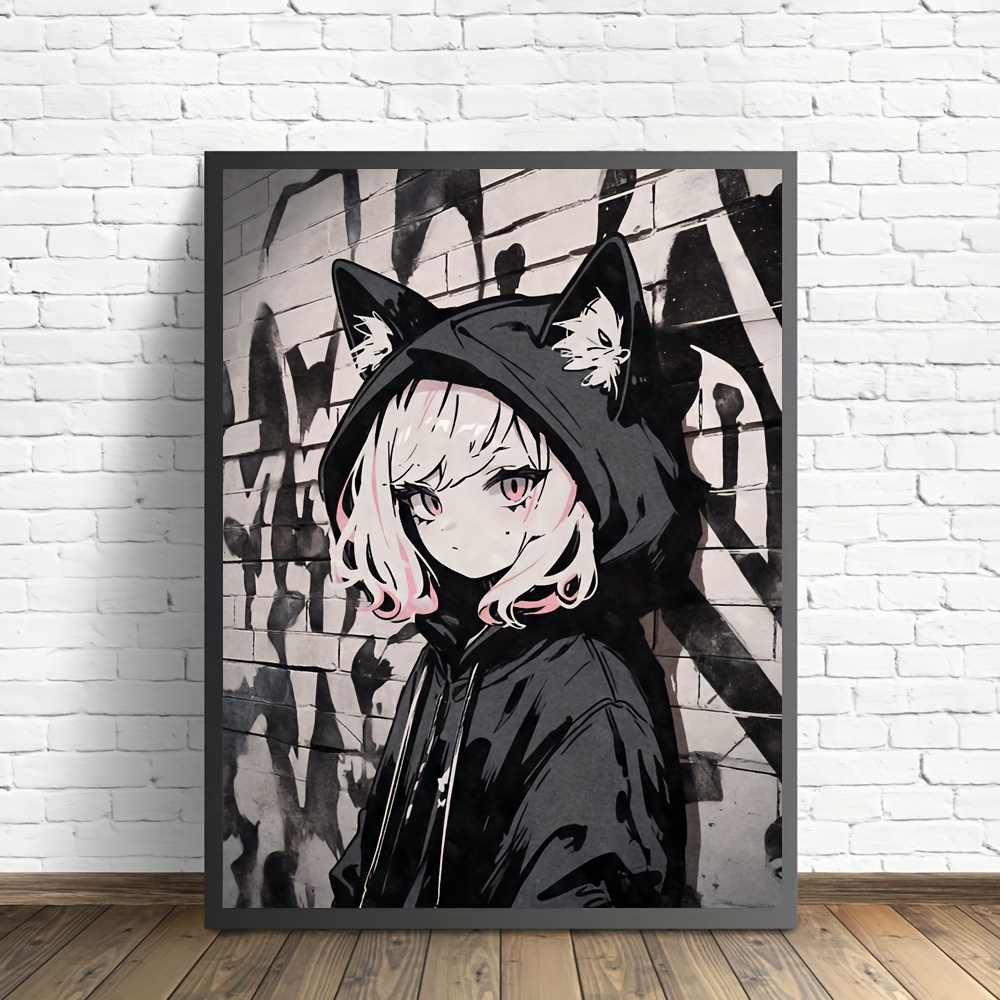 Wall Art Print Cute anime girl with blue outfit, Gifts & Merchandise