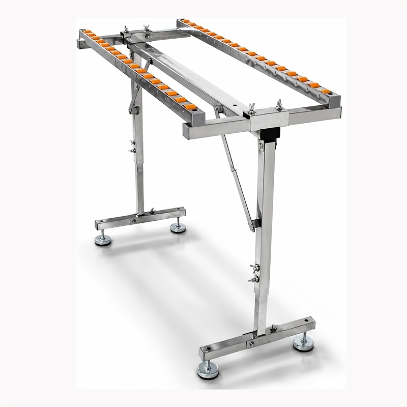 TEMU Adjustable Stainless Steel Roller Stand For Table Saw, Folding Support Stand, Height Adjustable Material Handling Roller Table For Woodworking,