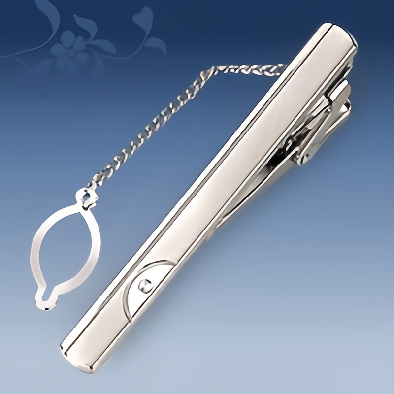 TEMU 1pc Metal Tie Clip Men's Suit Chain Easy Floral Business Atmosphere Tie Clip