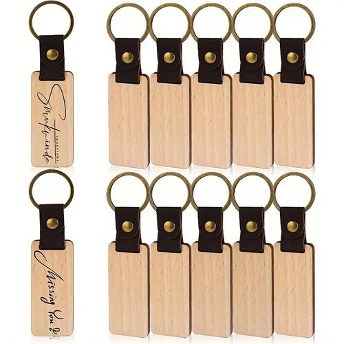 25 stück oder 50 stück buchenholz schlüsselanhänger - unfertige buchenholz-blöcke, diy laser gravierte rechteckige anhänger für basteln, geschenke und dekorationen – perfekte !