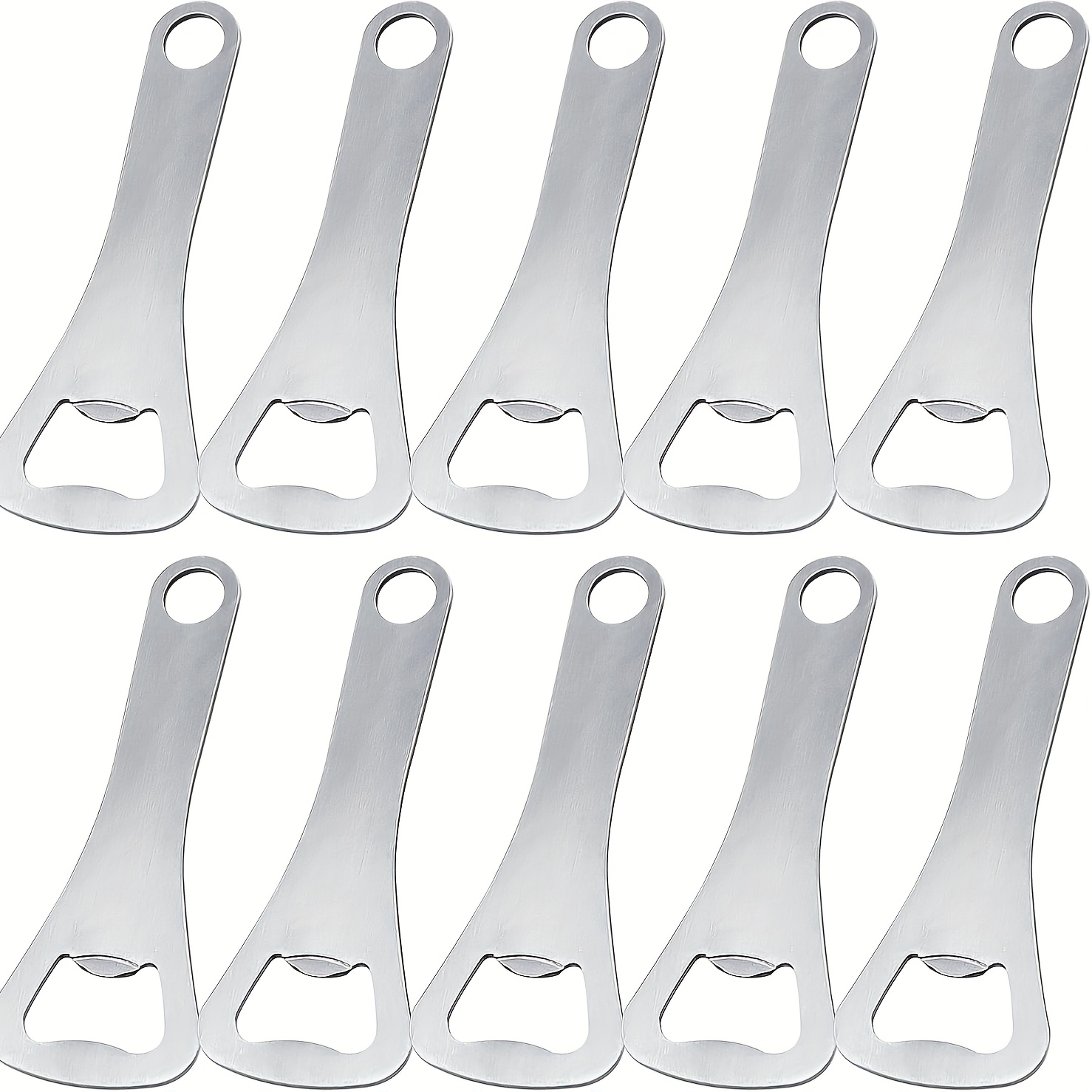 Image of 10-pack Bottle Opener, Stainless Steel Cocktail Shaker Beer Bottle Opener, Beer Bottle Opener, Stainless Steel Beer Bottle Opener For Home, Bar, Outdoor, Men