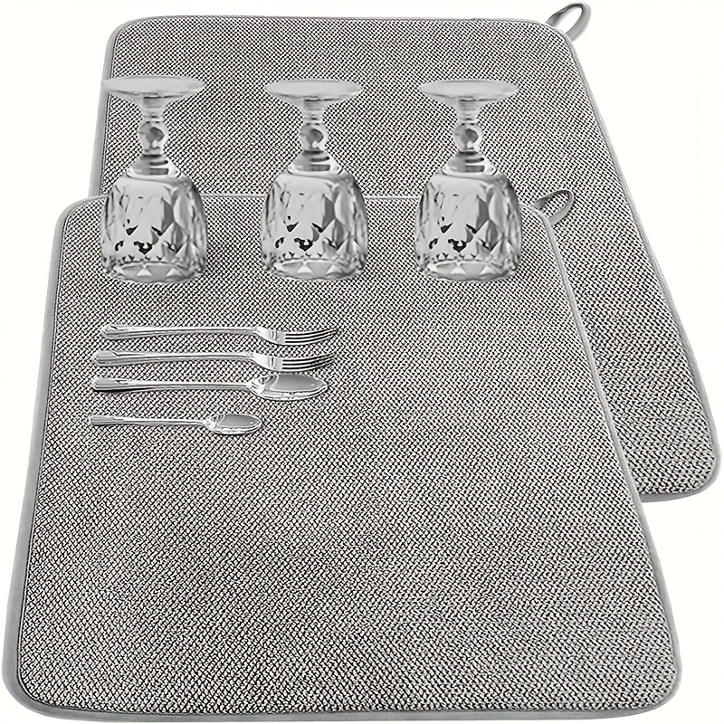 TEMU A Household Kitchen Drying Mat For Draining Pots, Bowls, And Cups, Made Of Ultra- For Quick Absorption And Drying