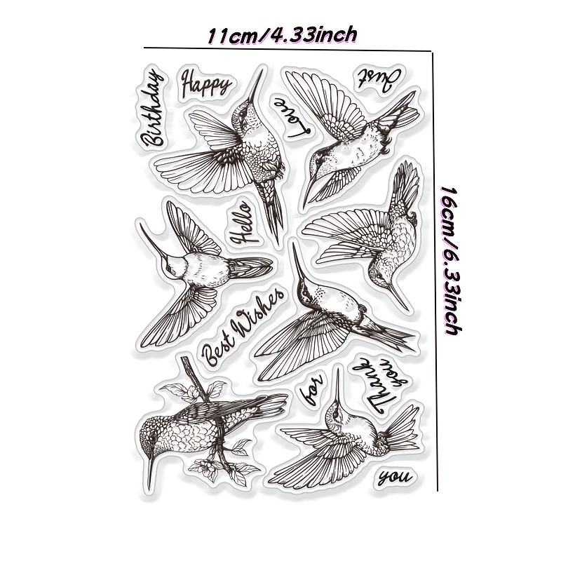 1pc Hummingbird Transparent Stamp For Card Making Painting Tools