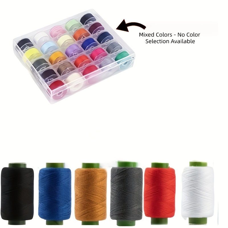 TEMU Set di 31 pezzi di strumenti per cucito, 25 pezzi di nuovo con bobina e 6 rotoli di bobina in poliestere da 300 iarde, superfici in plastica
