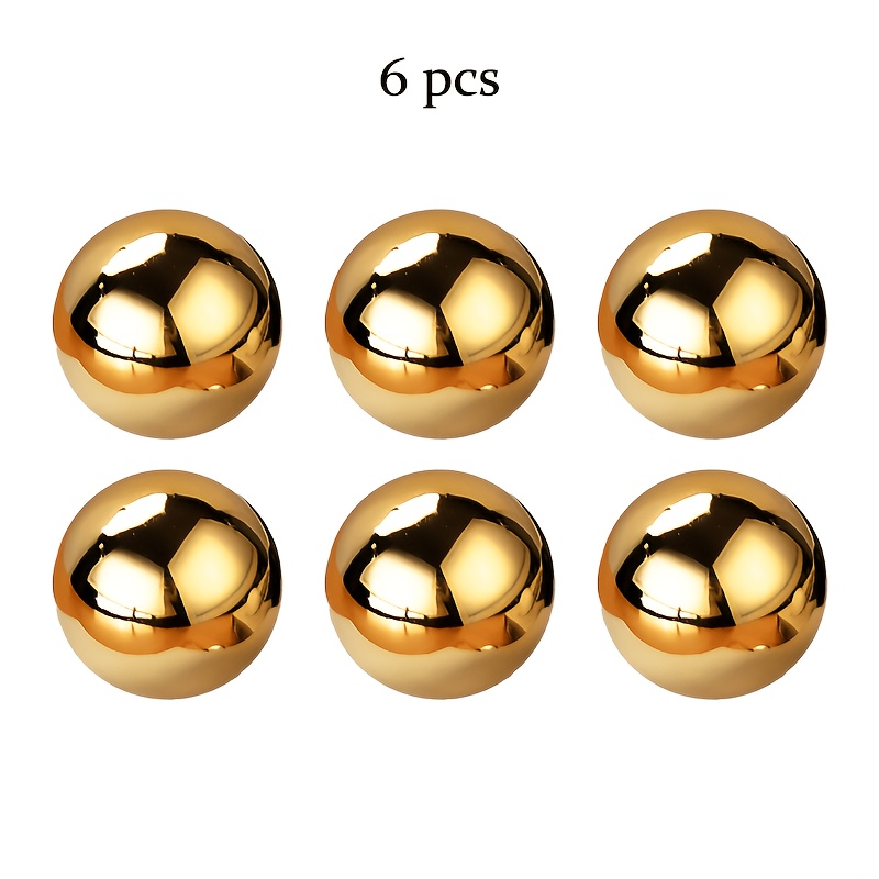 TEMU 6pcs Golden/silvery/black Spherical Single-hole Door Handle, Plastic Drawer Pull, Single-hole Small Pull Handle, Beautiful Shape, Hard Texture,