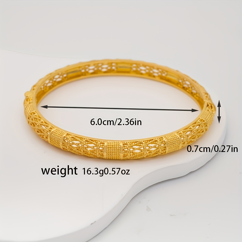 2pc Vintage Openwork Woven Bangle Bracelets Set