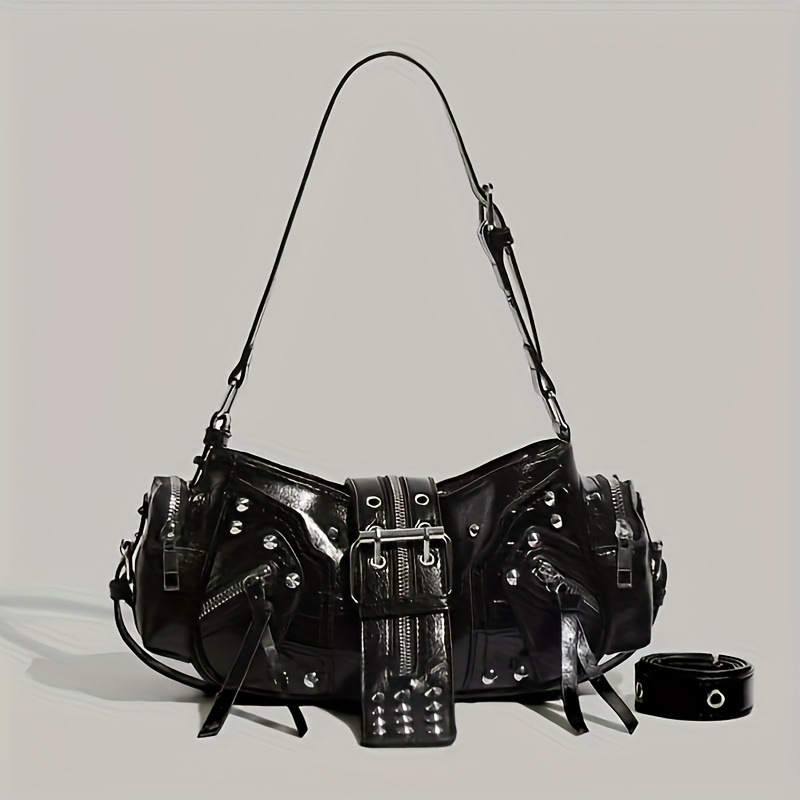 Sweet Studded Biker Bag Women's Handbag Hand Shoulder Underarm Body Bag