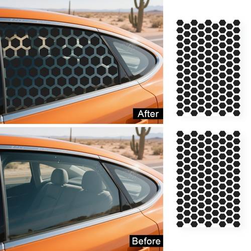 2pcs 19 69 inch x 29 53 inch universal car window film decoration matte surface self hexagonal honeycomb vinyl sticker truck side window honeycomb sticker waterproof sunscreen scratch resistant durable sticker classic