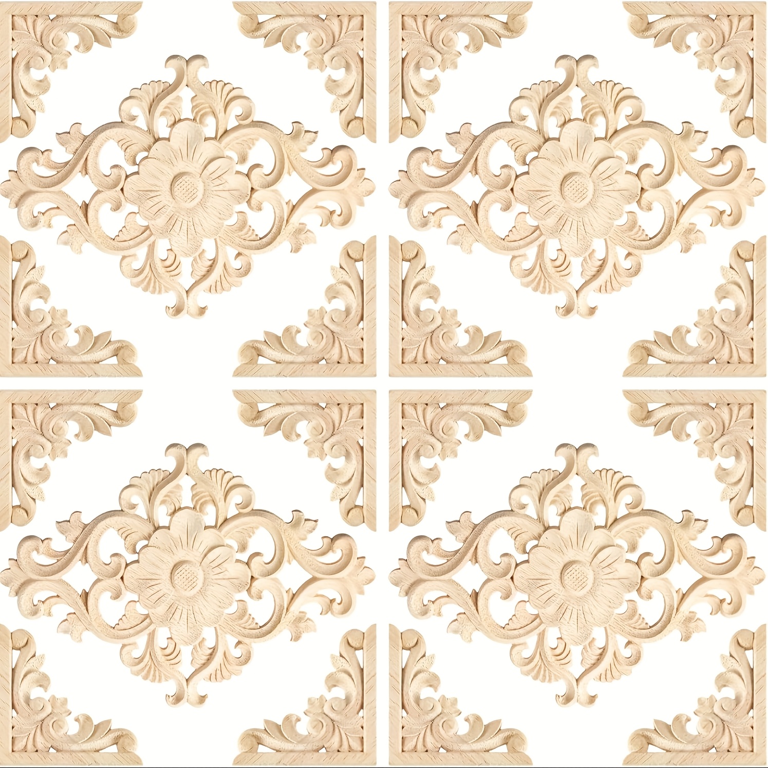 20pcs wood appliques decorative carved onlays wooden carved appliques diy decoration for wood furniture wood carving decals for wall cupboard door bed cabinet