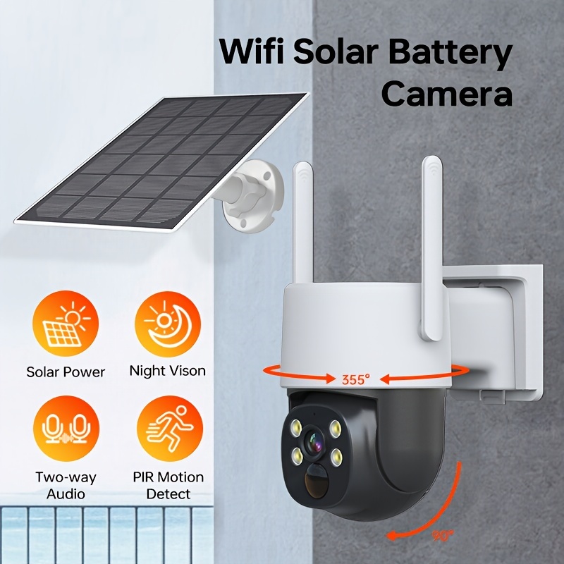 防犯カメラ 屋外 ソーラー 2K解像度 WiFi カメラ ワイヤレス 2個防犯