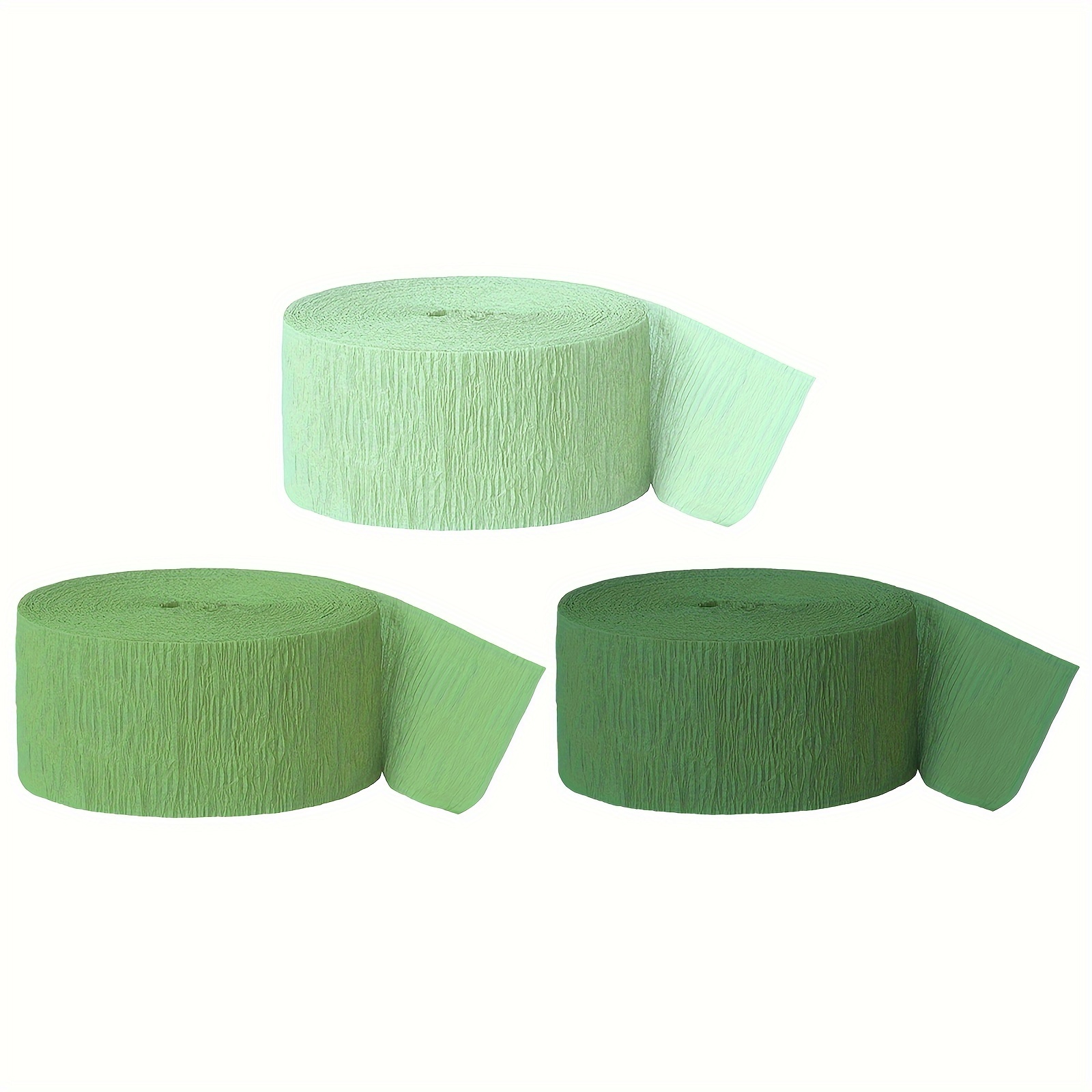 Gradient Cream Green Crinkle Paper Tassel Set Of 3 For Wedding, Party Decoration, Birthday Decoration, Valentine's Day Decoration,halloween Decorations & Christmas Decorations
