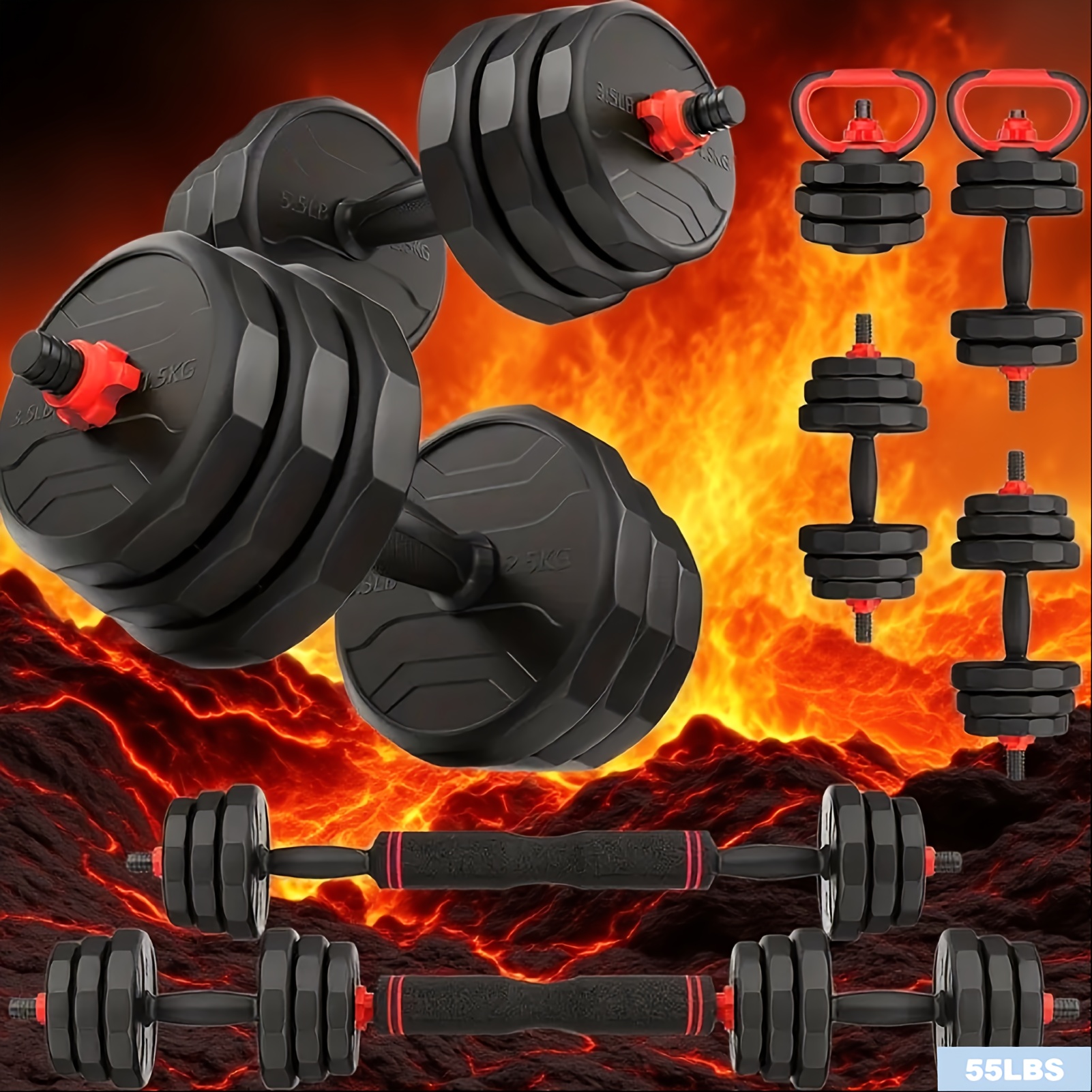 BCAN 55LB 4-in-1 Adjustable KettleBell