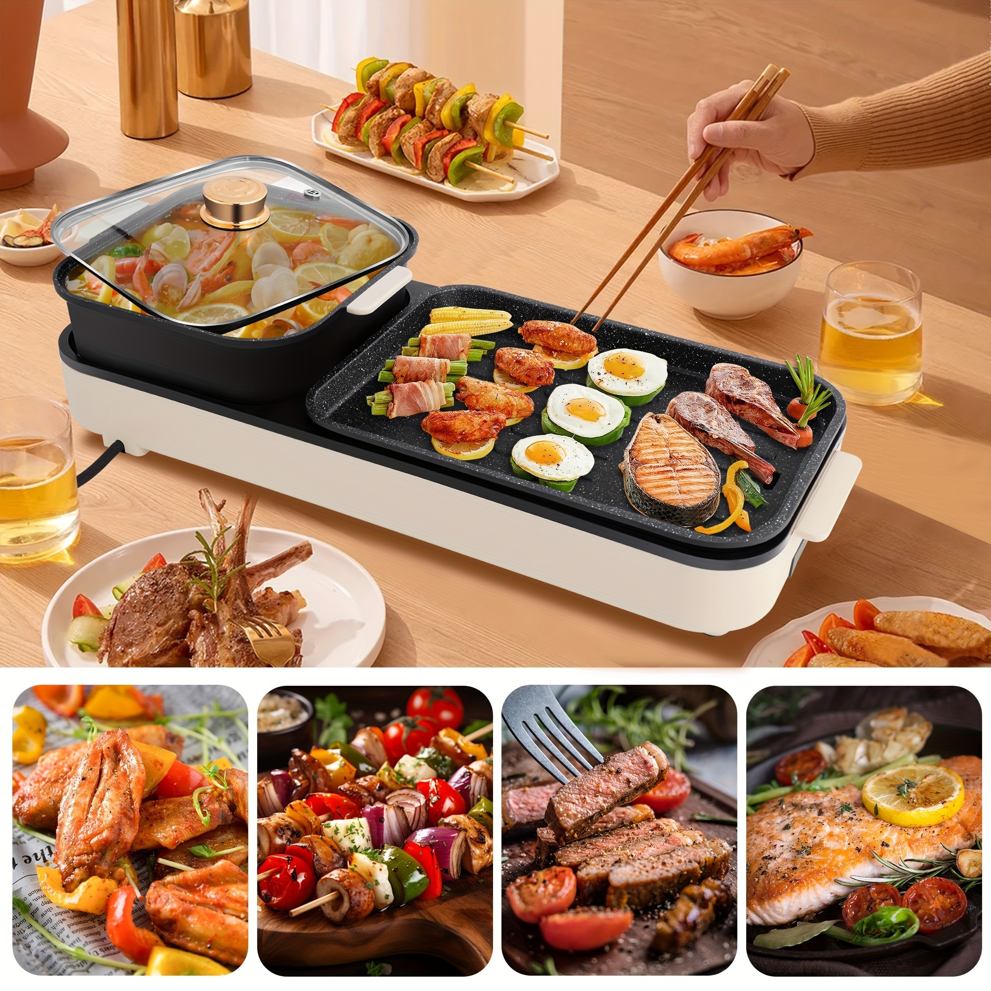 Hot Pot Grill Korean Bbq Grill 1 Pot Electric Temu