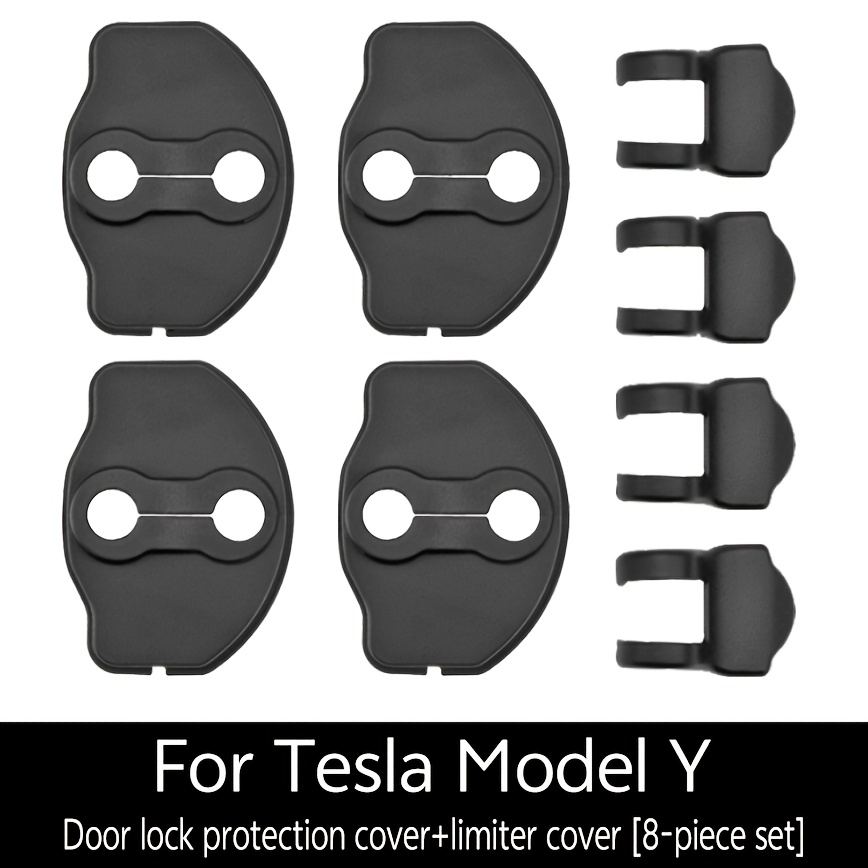 E-shop Für Tesla Neuwagen Türschloss Abdeckung TPE Schloss Schnalle Schutz Abdeckung Dekoration Modifikation Zubehör 8-teiliges Set
