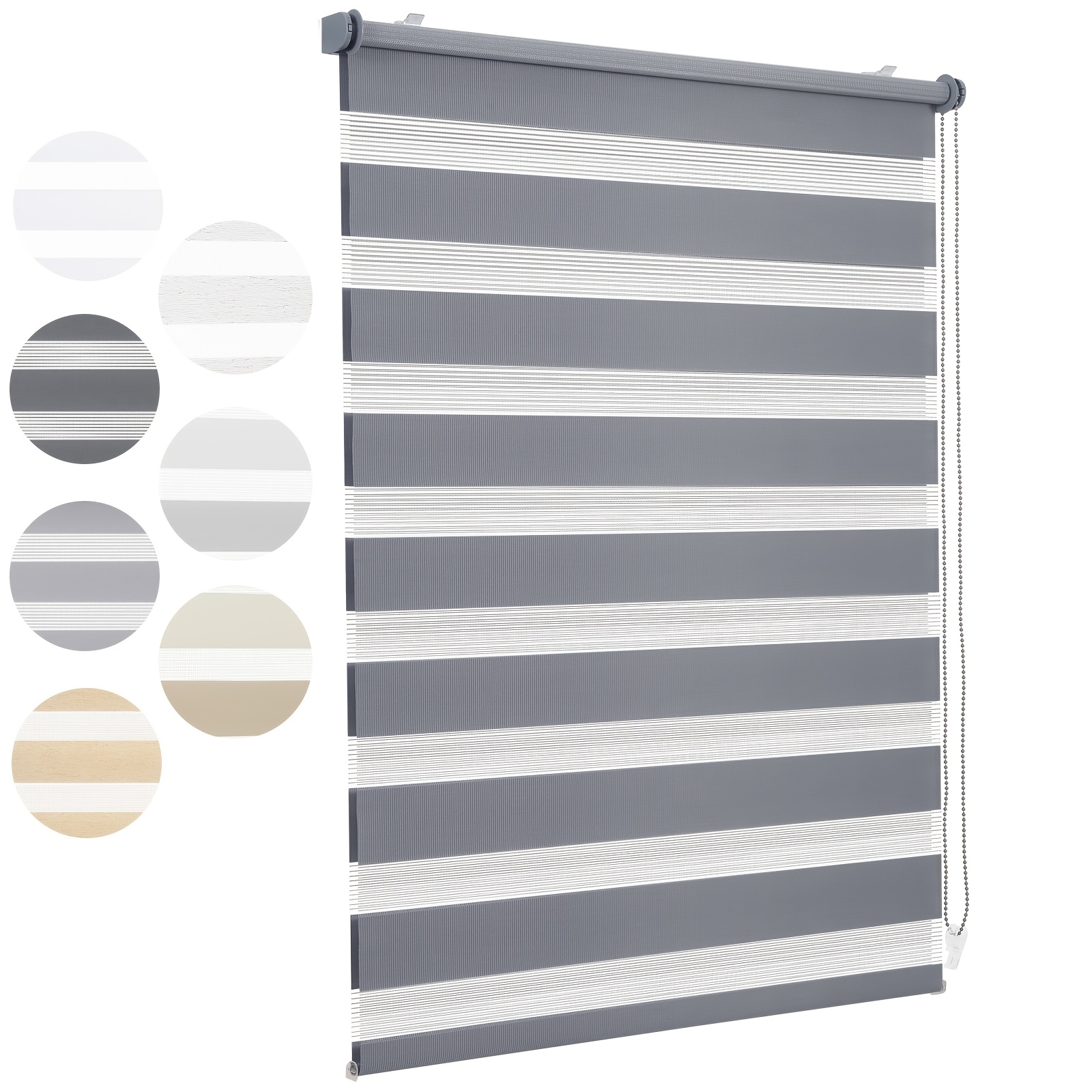 TEMU Sekey No Drill Dual Roller Blind, Clip-on Mounting, Duo Roller Shade For Windows, Light Filtering And Privacy Control, Adjustable Sunscreen For