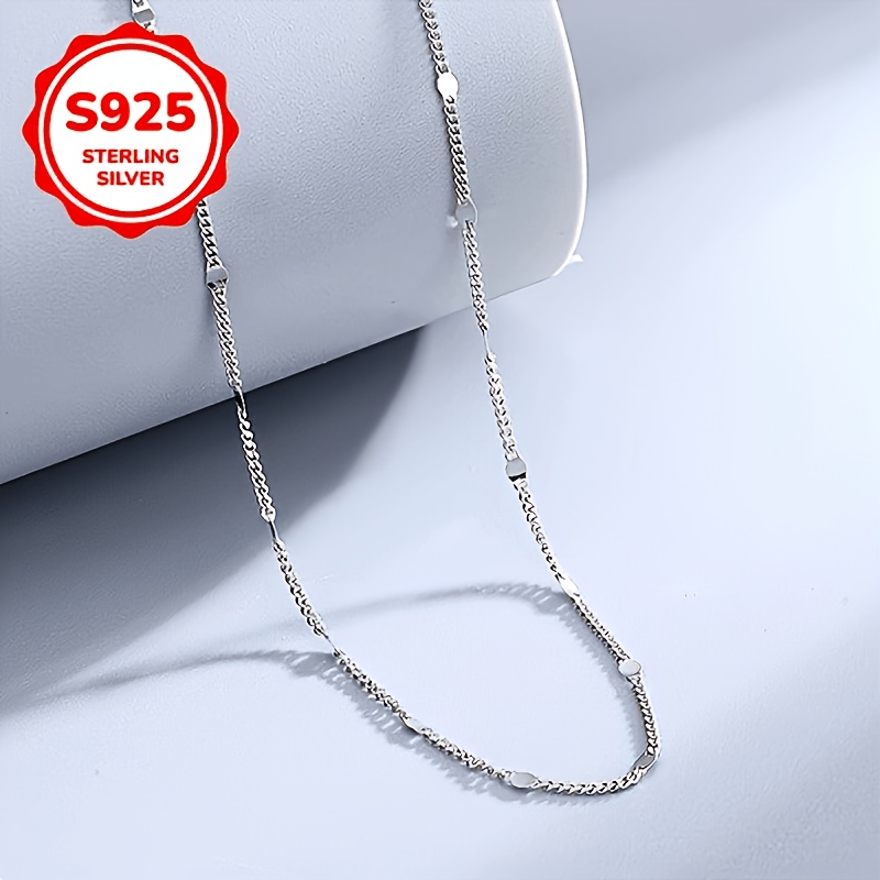 925 Silver Low-Allergy Sequin Necklace, Premium Clavicle Chain
