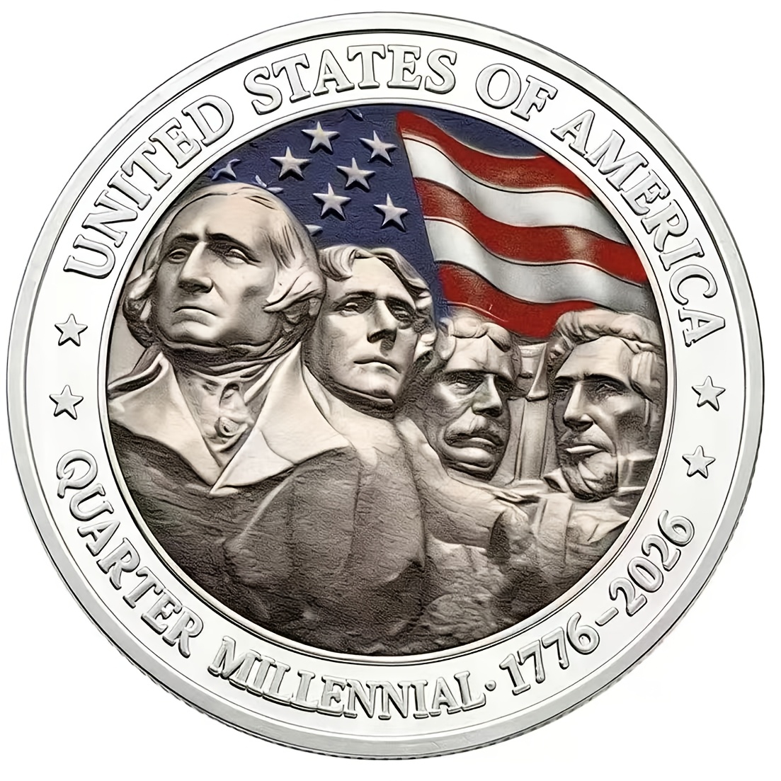 TEMU Réplica de moneda del 250º aniversario Rushmore de EE. UU., adecuada para coleccionar, temática de los con estuche protector, regalo histórico