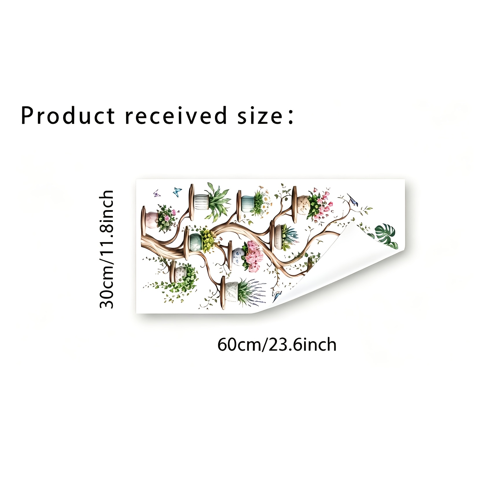 TEMU Autocollant mural créatif d'arbre à plusieurs niveaux pour plantes , style aquarelle, décoration murale auto-adhésive et imperméable pour entrée
