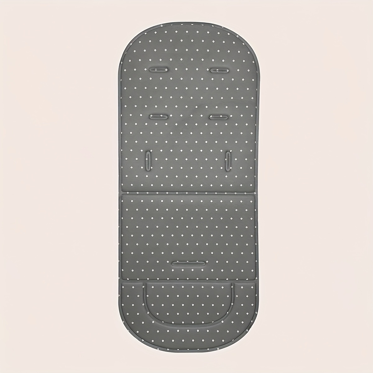 A Dark Gray Polka Dot Baby Seat Cushion For Strollers And High Chairs. Only The Stroller Accessory Cushion Is