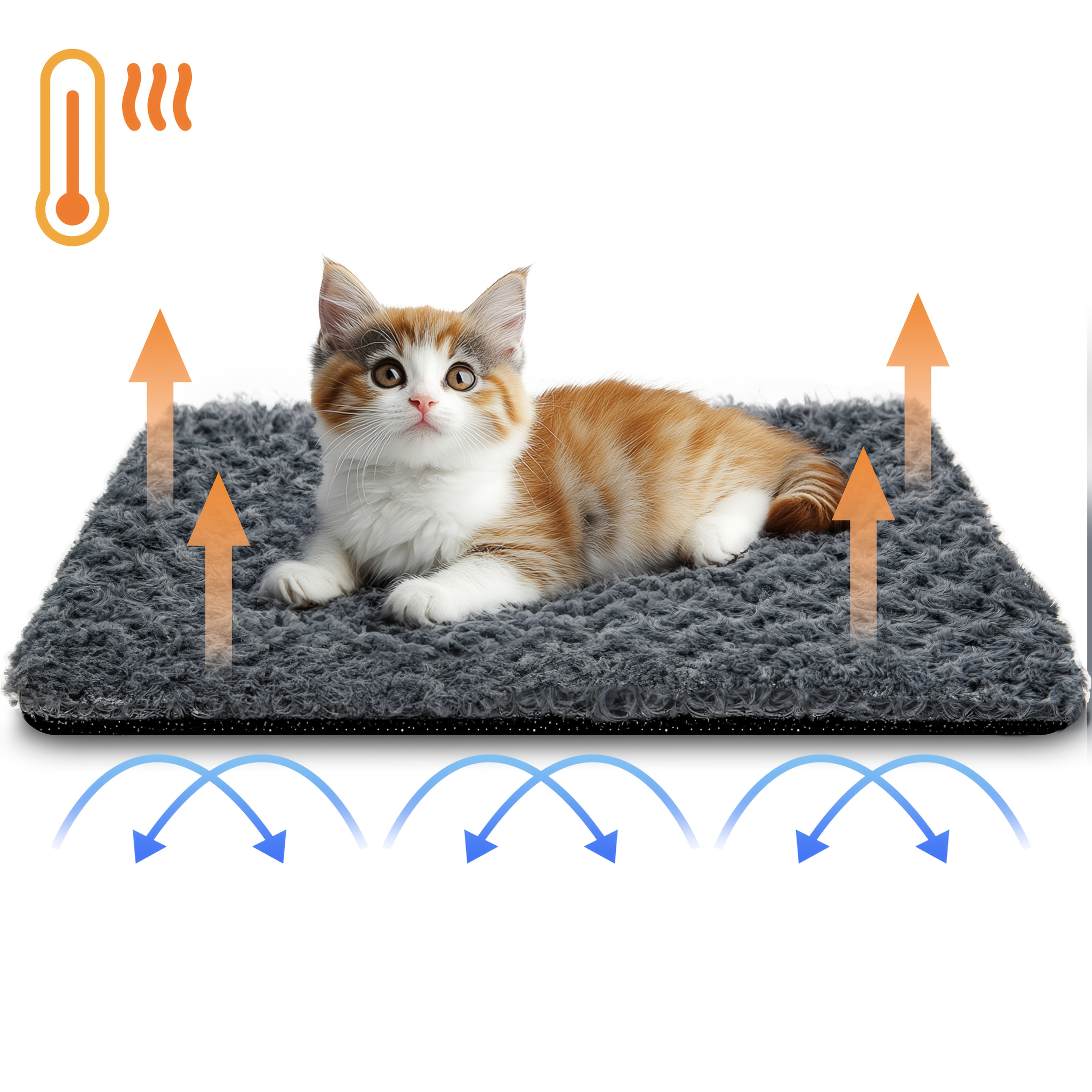 TEMU Temperature-retaining Cat Pad With Removable Cover Thermal Dog Bed Mat, Washable Anti-slip For Feral Indoor Outdoor