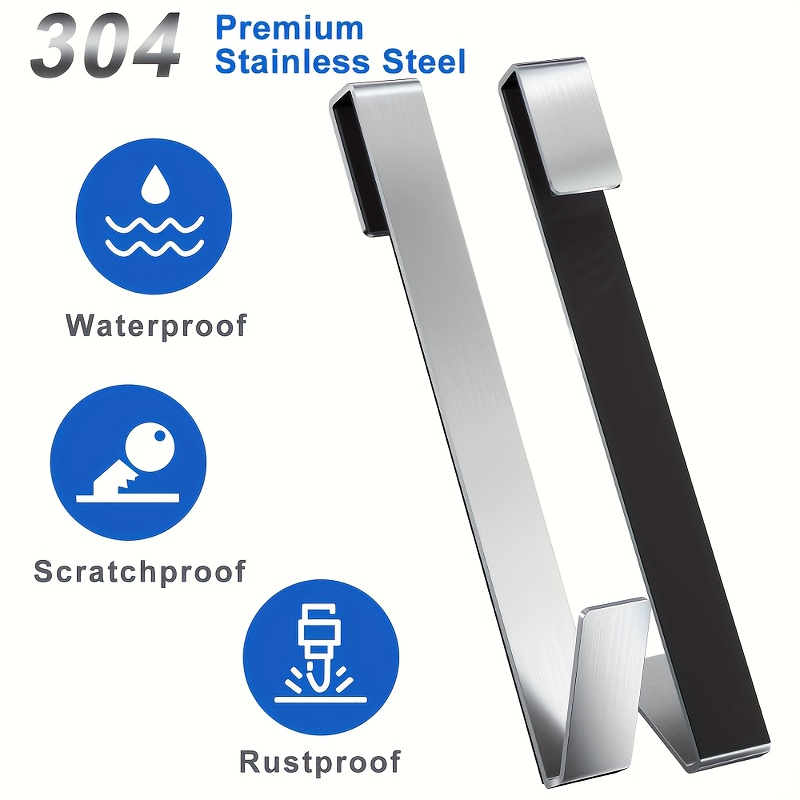 2 Stainless Steel Bathrobe And Towel Hooks, Rust-resistant And , Wall-mounted Heavy-duty Hooks That Do Not Drilling, Suitable For Use In The Bathroom