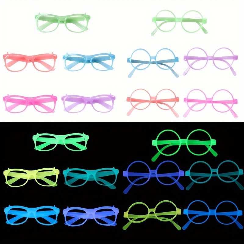 

5-pack Glow-in-the-dark Fashion Glasses - Fluorescent Party Favors For Rock Disco, Bachelor & Birthday Celebrations