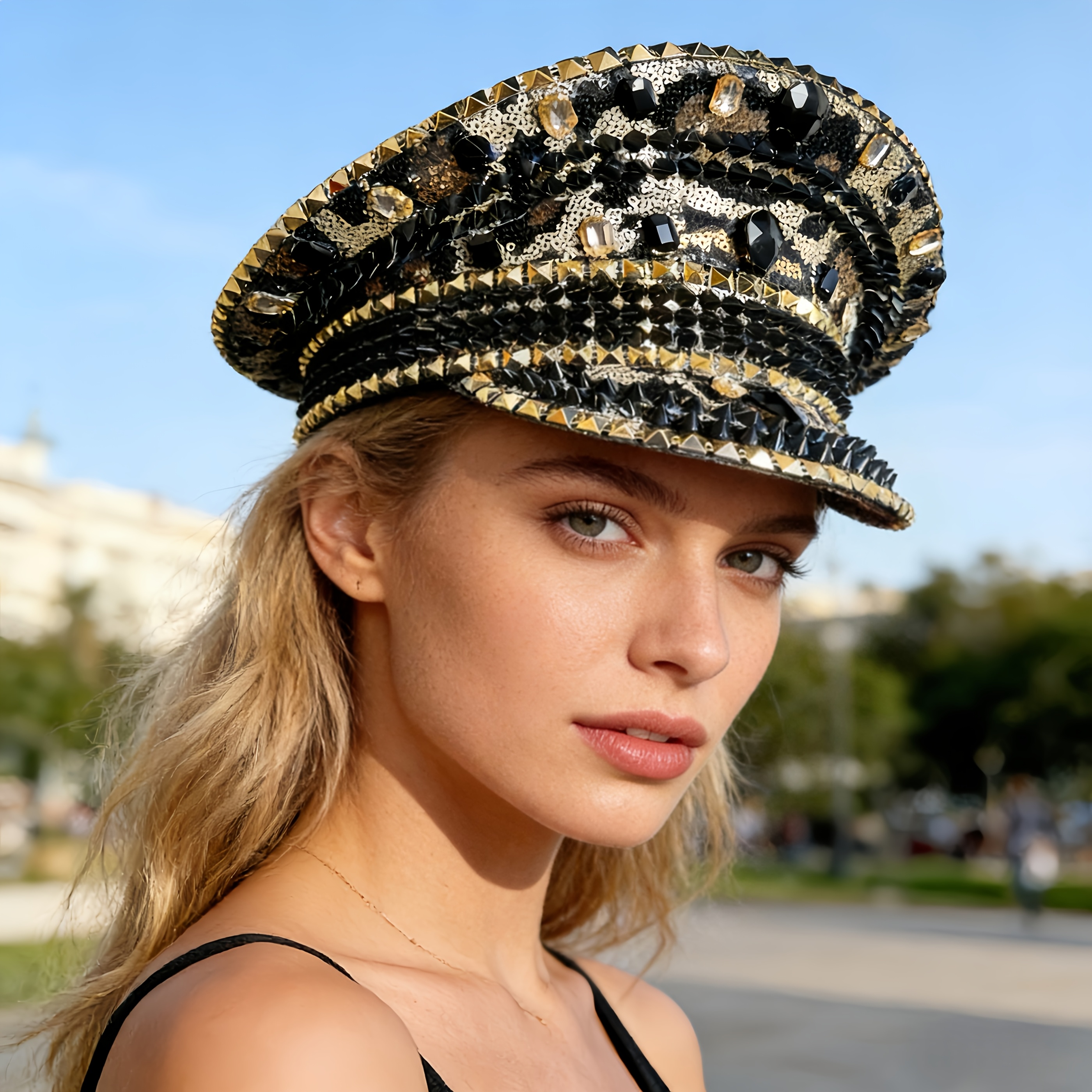steampunk bling captain hat mardi gras sparkly - Temu United  display picture 1