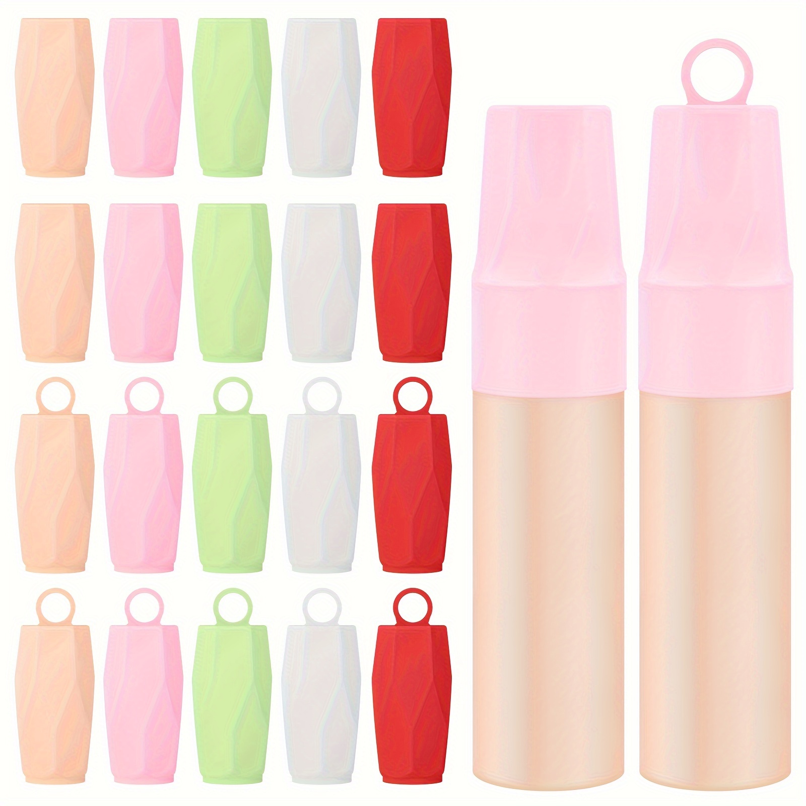 

10pcs Reusable Silicone Stretch Lids, Sealing Covers For Standard & Travel Size Bottles, Elastic Wrap For Toiletries & Luggage, Assorted Colors