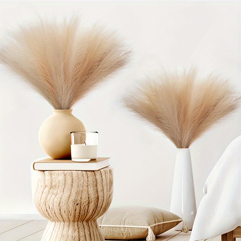 

10pcs Simulation Reed Does Not Shed Hair, Living Room Decoration Ornaments, Shooting Props Fake Flowers And Feathers, Artificial Flowers