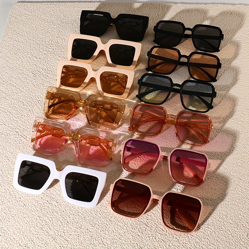 

12pcs Plastic Frames Glasses For Men And Women Trendy Style Suitable For Outdoor Travel, Beach Vacation, And Camping