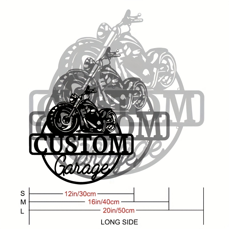 TEMU Customized Motorcycle Garage Logo - Personalized Metal Wall Art, Suitable For Men's Cave And Home Decoration - Ideal Housewarming Gift Father's