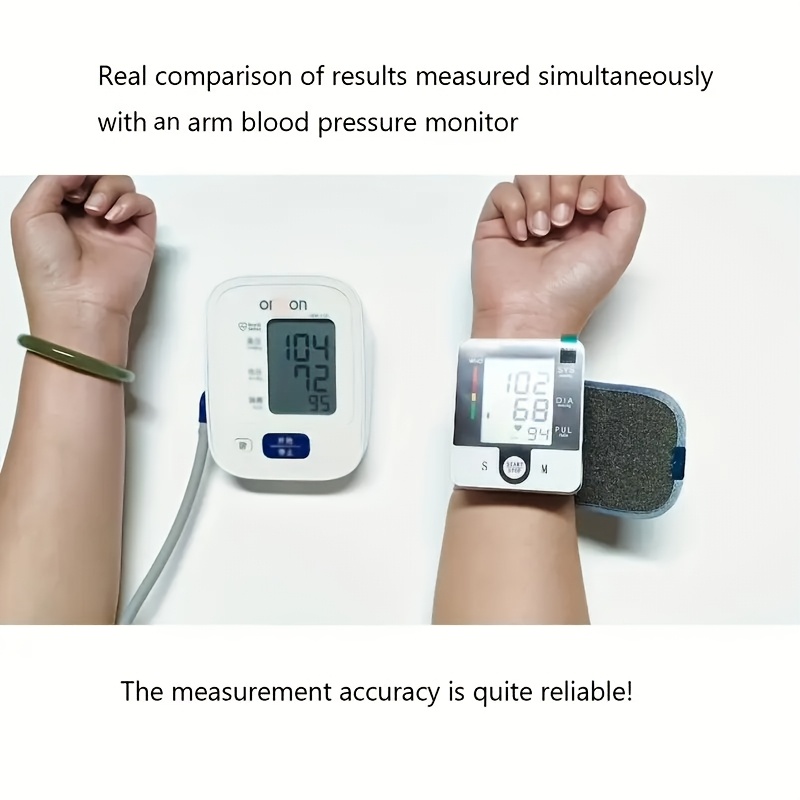 1pc wrist   automatic wrist bp monitor talking blood pressure cuff for home use adjustable cuffs for adult electronic digital large lcd display batteries not included Product details 4