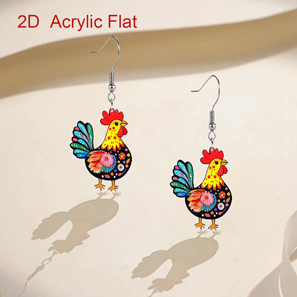 

Elegant Acrylic Earrings - Sexy Dangle Fashion Accessories, Double-sided Print, Iron Post, Non-feather, Party & Gift , Charm Jewelry