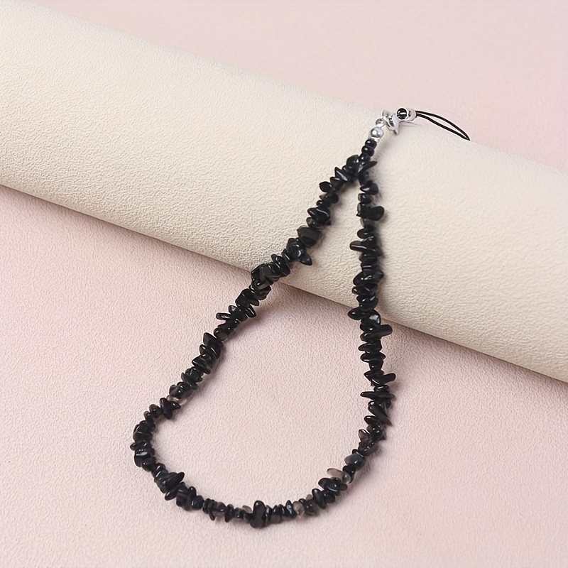 

1pc Fashion Temperament Gravel Beaded Women' Phone Lanyard Mobile Phone Chain Diy Charm