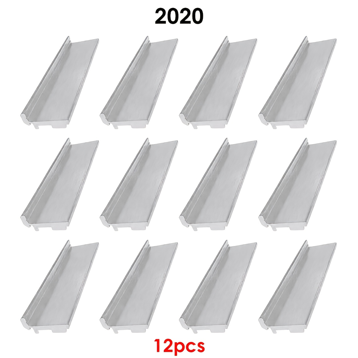 Image of 12pcs 80mm 2020 Profile In-slot Flush Shelf Bracket, Hidden Panel Support For Display Racks, Storage Cabinets & Workbenches