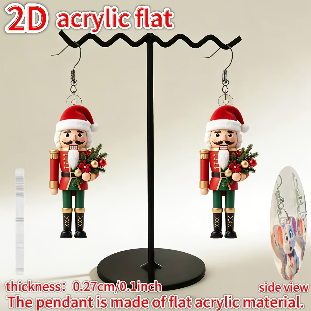 2026 Nutcracker Design Christmas Earrings, Fun Holiday Fashion