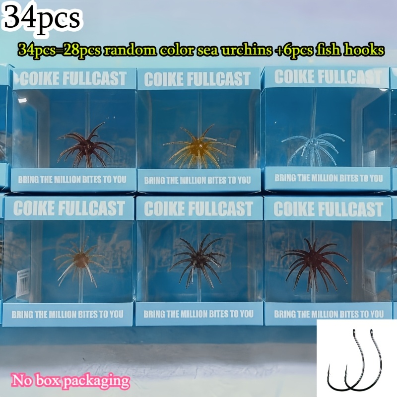 34 Sea Bait Sets Of (including 5 Fish Hooks) - Soft And Realistic, Suitable For And Freshwater Environments, Sea Shapes Are Supplied As Daily Fishing Gear