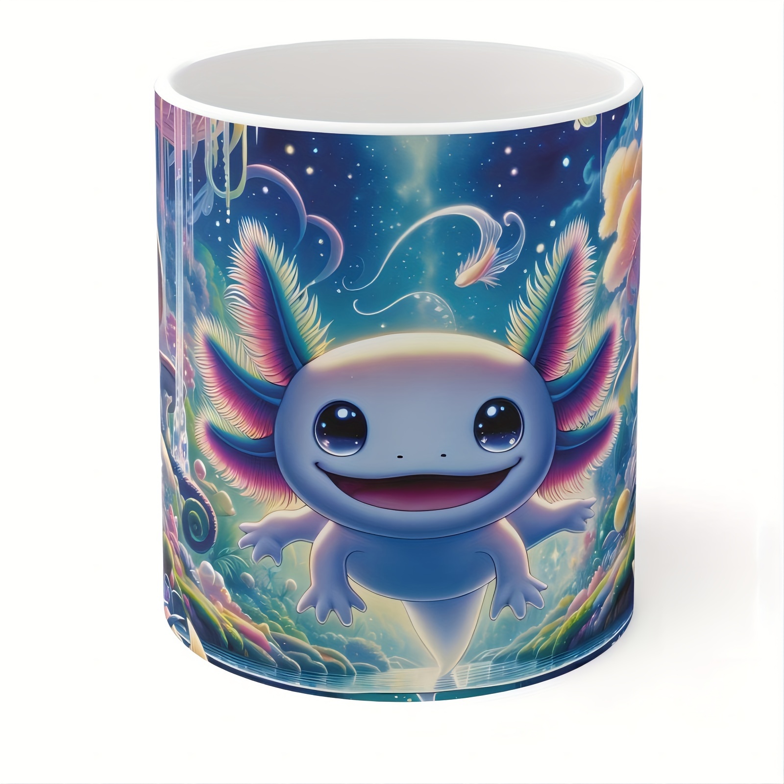 

1pc Axolotl Coffee Mug, Cute Axolotl Gift, Alphabet Ceramic Coffee Mug, Household Tea Cup, 325ml/11oz Water Cup, Birthday Gifts For Women & Mom, Home Office Supplies