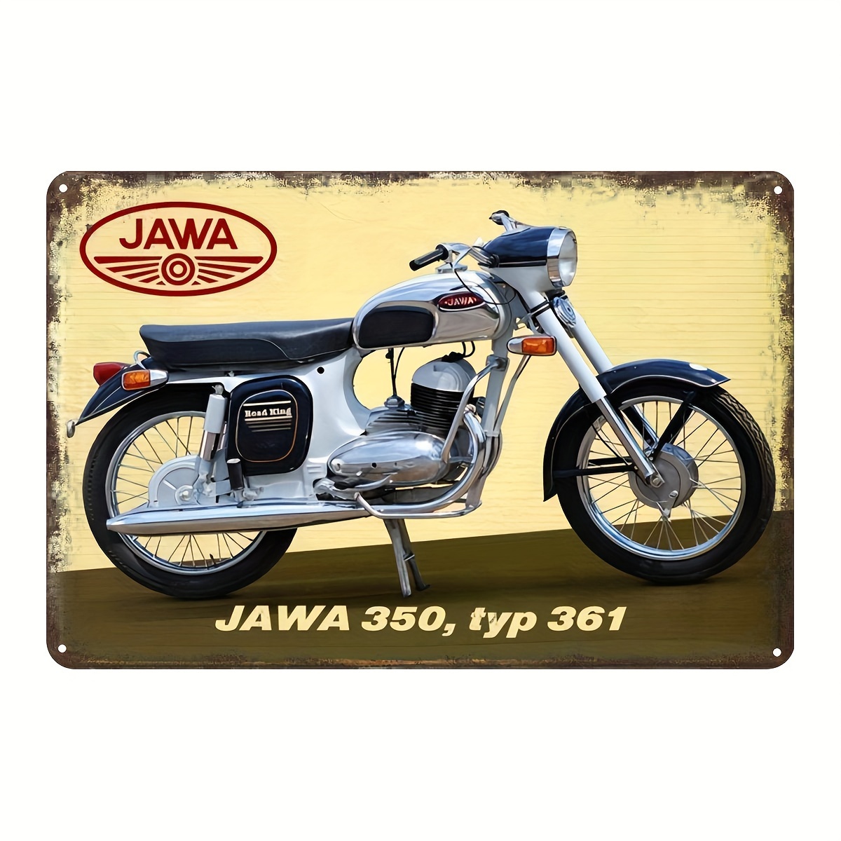 

Jawa Motorcycle Vintage Metal Tin Sign (8"x12") - Rustic Decor For Man Cave, Garage, Bar, And Farmhouse