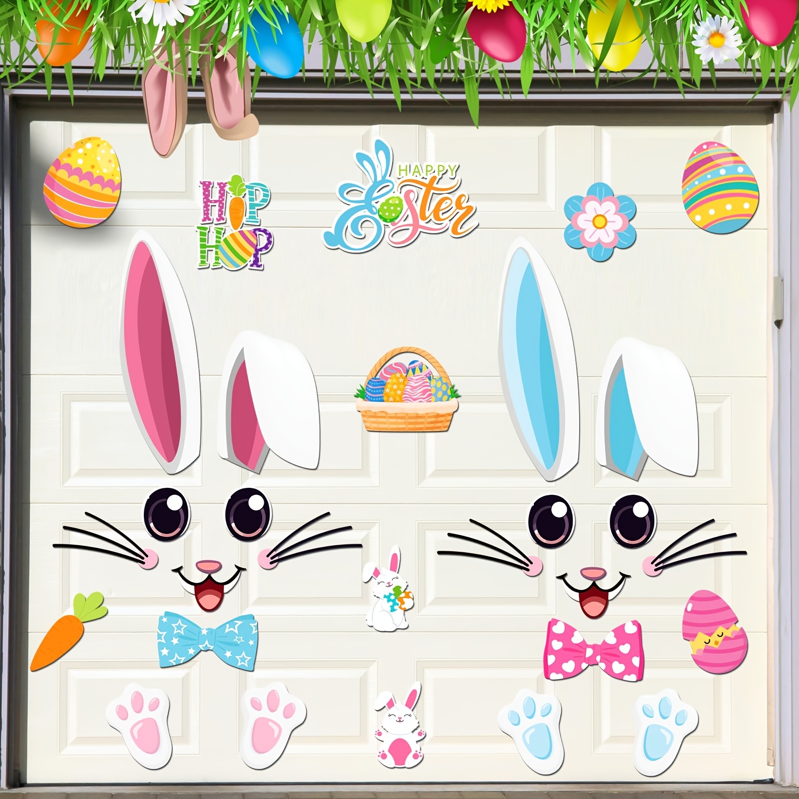 

[30pcs Easter Bunny Magnetic Decor] 30pcs Easter Bunny Magnetic Garage Door Decorations, Plastic And Bunny Magnets For Fridge, Car, Kitchen, Storage Cabinet, And Dishwasher - Holiday Decoration Set