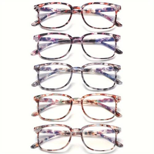 5 pack stylish for women blue light blocking with adjustable spring hinges suitable for of face shapes anti blue light lenses for reading and daily