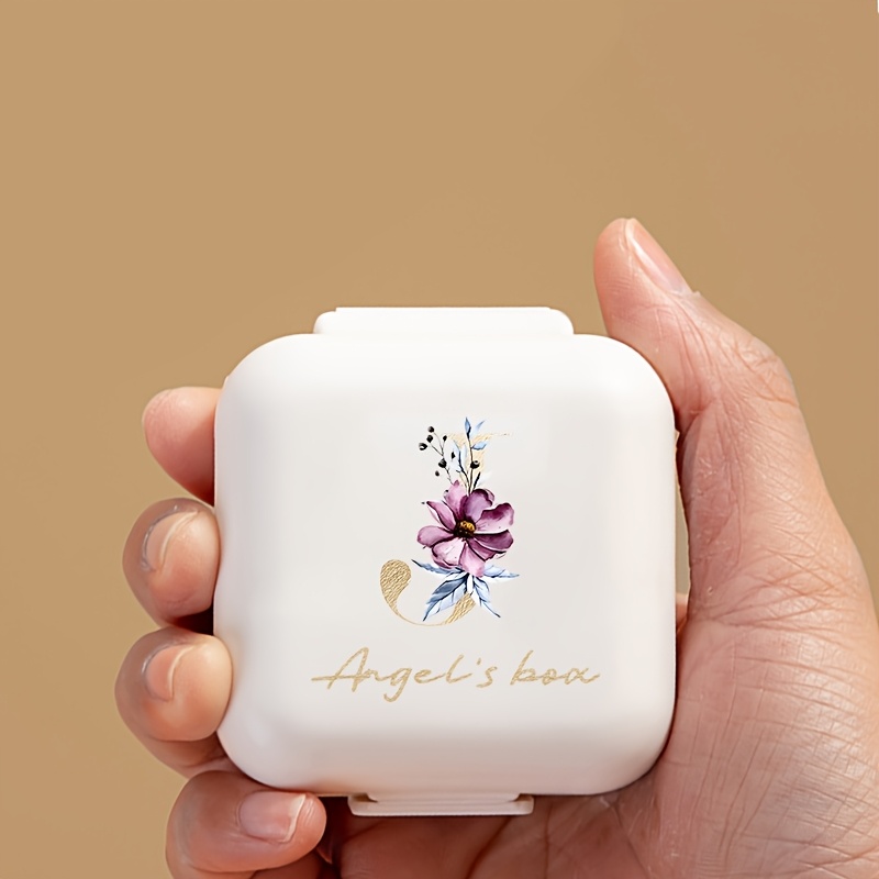 Personalized Mini Pill Box with Compartments, Travel Organizer