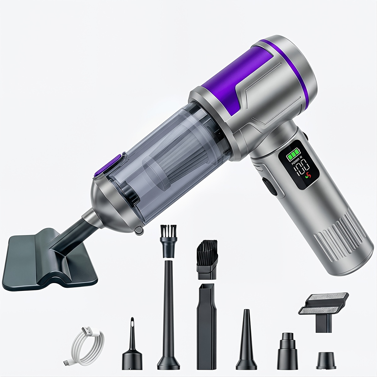 Cordless Handheld Car Vacuum Cleaner With Brushless Motor, 17000pa High Power Rechargeable Mini Vacuum, 3 In 1 Portable Air Duster For Keyboard, Home, And Car Detailing
