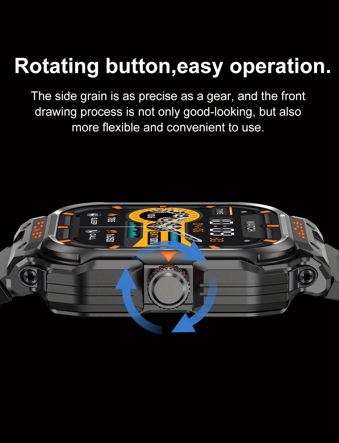 Nouvelle Montre Connectée Robuste 2,01 Pouces Smart 2-en-1 pour Hommes, Montre Sport Sans Fil avec Fitness, Voix AI, Montre Connectée Extérieure