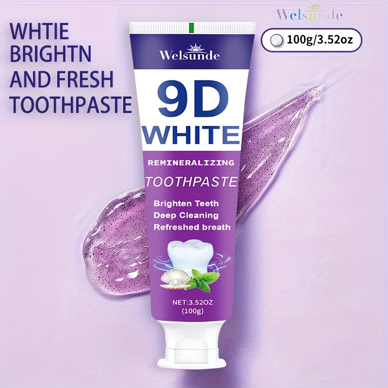 9D White Remineralizing Hydroxyapatite Purple Toothpaste - Effect Deep Cleaning, Fresh Breath, Ideal for Oral Health & Hygiene, Perfect for Daily Use, Great Gift for Women & Men, Teeth Products | Hydroxyapatite Toothpaste 7 9D White Remineralizing Hydroxyapatite Purple Toothpaste - Effect Deep Cleaning, Fresh Breath, Ideal for Oral Health & Hygiene, Perfect for Daily Use, Great Gift for Women & Men, Teeth Products | Hydroxyapatite Toothpaste - Image 7